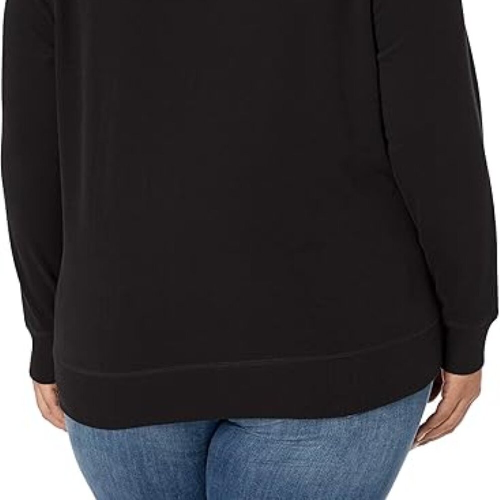 Amazon Essentials Women's Black French Terry Fleece Crewneck Sweatshirt Medium - Picture 10 of 10
